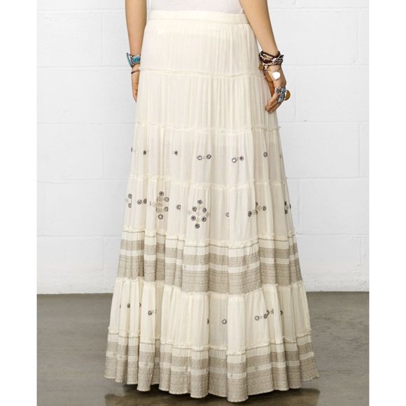 RALPH LAUREN Embellished Cream Maxi Skirt RRP$189 - Picture 2 of 8
